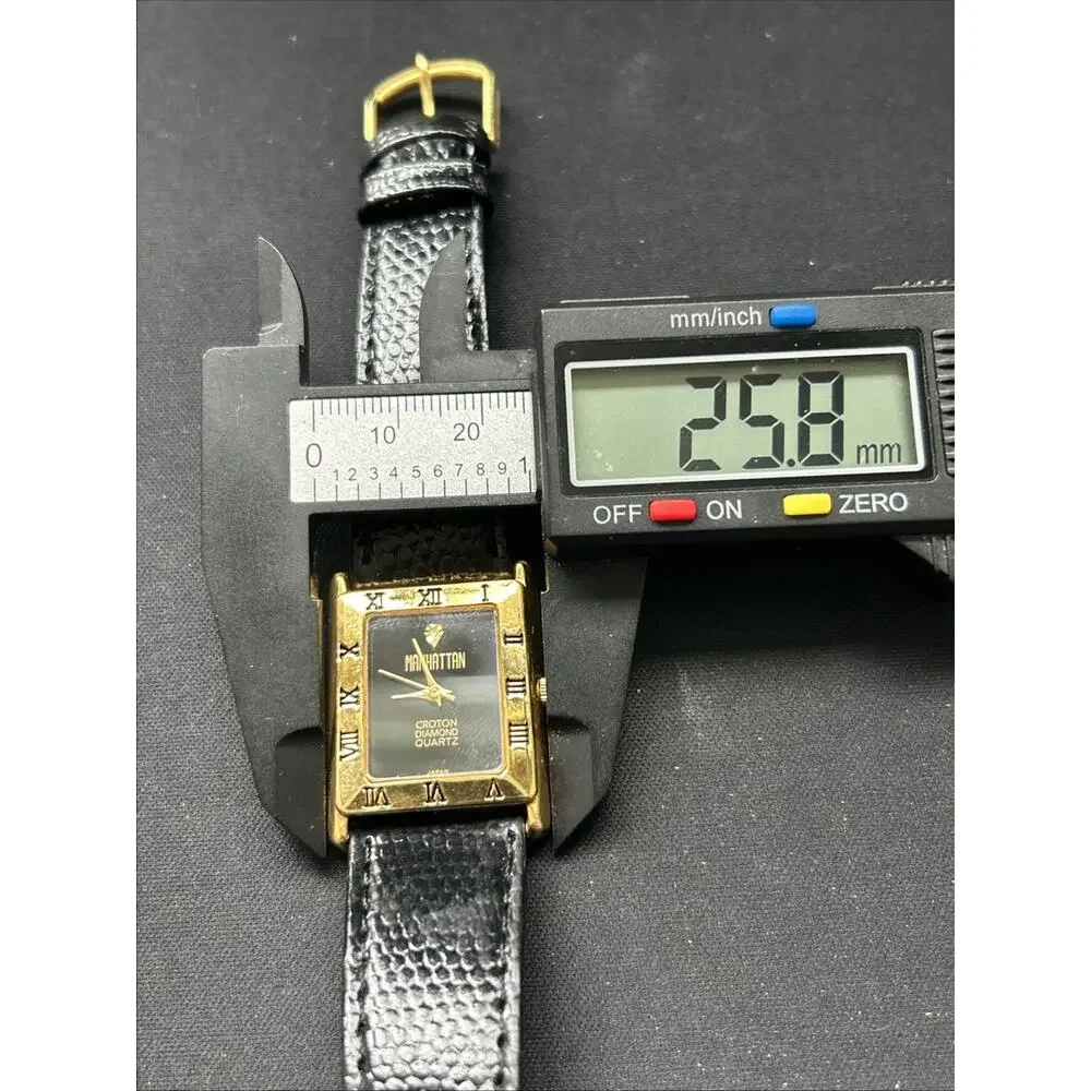Manhattan Croton Gold Tone Black Dial And Band Women’s Quartz Watch